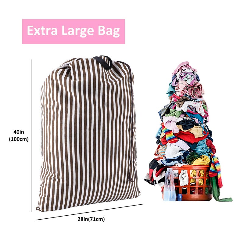 SWISSELITE Laundry Bag with Handle and Drawstring, Large Heavy Duty Laundry Bag, 28 x 40 Inches Travel Dirty Clothes Bag for Laundromat and Household - Image 2